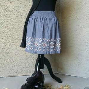 American Eagle Outfitters Blue Aztec Skirt Sz S/P Lightweight